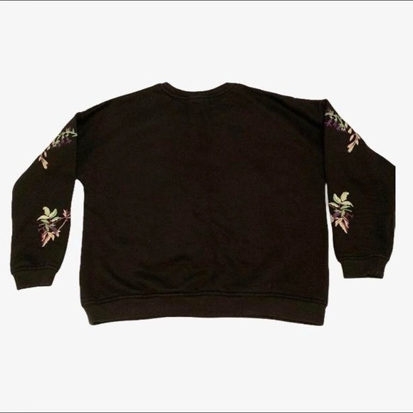 Black Floral Embroidered Sweater - Picture 2 of 3